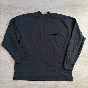 Essentials Black Long Sleeve Men's Tee